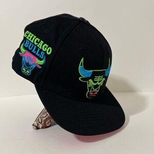 Chicago Bulls Embroidery Pro standard Color Bomb Black Adjustable Strap Cap